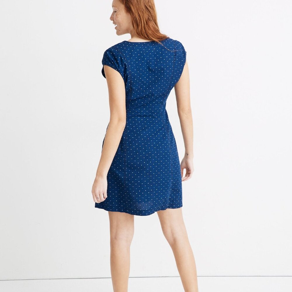 New Lower Price!! Indigo Cap-Sleeve Button-Front … - image 2